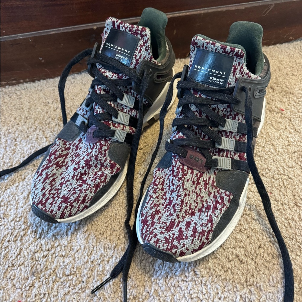 Adidas Men's Maroon and Gray Sneakers